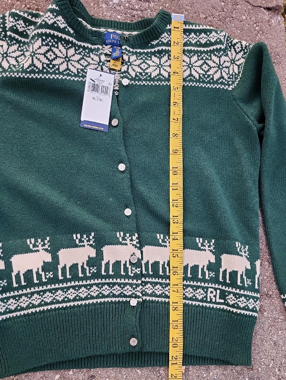 Polo Ralph Lauren Fair Isle Reindeer Cotton-Blend Cardigan